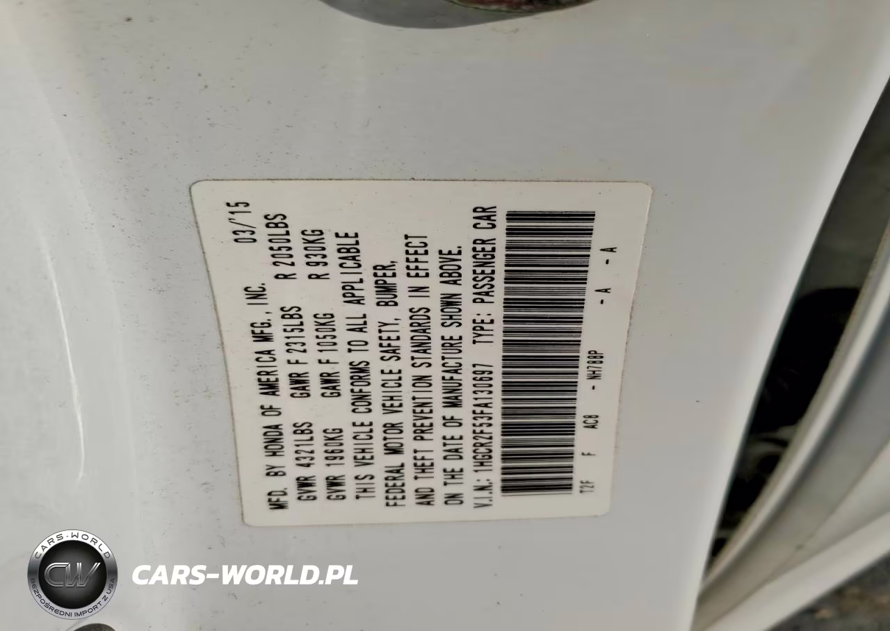 2015 Honda Accord Sport VIN:1HGCR2F53FA130697 - 12