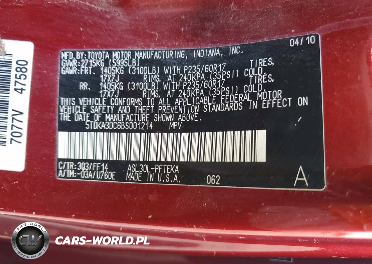 2011 Toyota Sienna Base 7-Passenger VIN:5TDKA3DC6BS001214 - 13