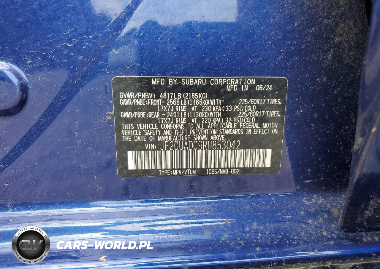 2024 Subaru Crosstrek Premium VIN:JF2GUADC9RH853042 - 14