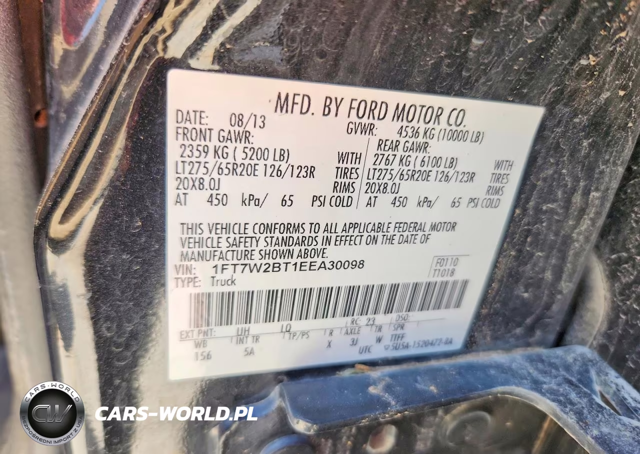 2014 Ford F250 Super Duty VIN:1FT7W2BT1EEA30098 - 12