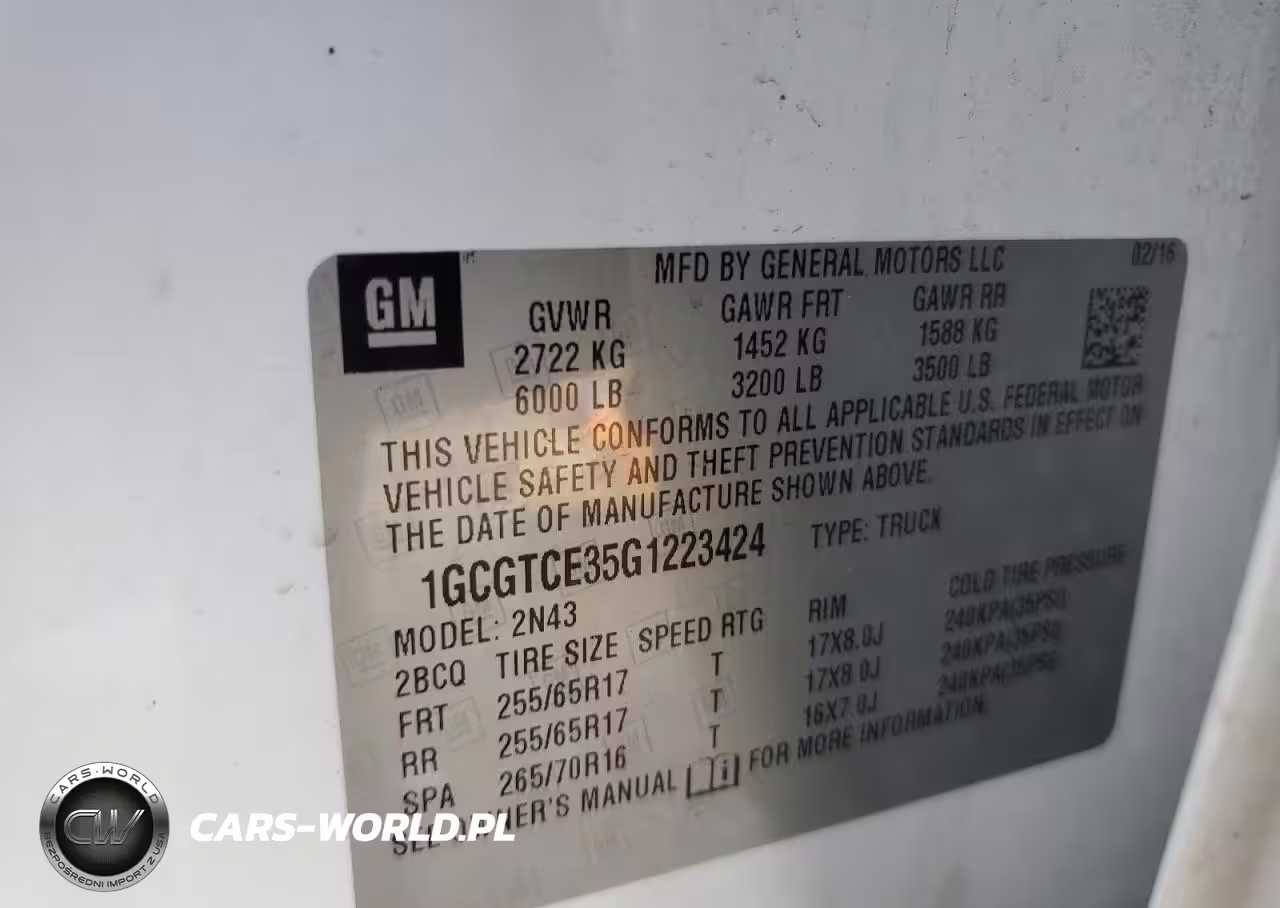 2016 Chevrolet Colorado Lt VIN:1GCGTCE35G1223424 - 12