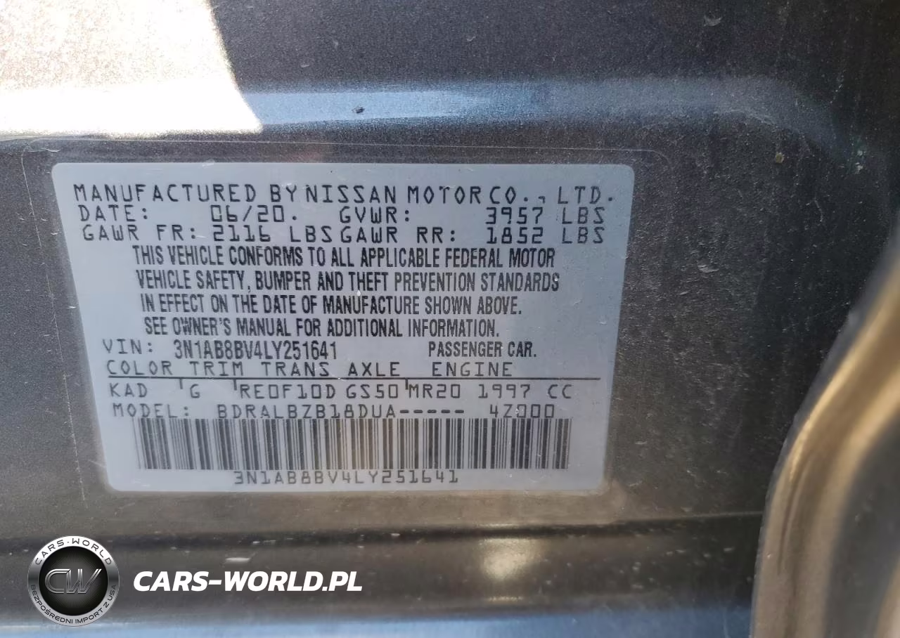 NISSAN SENTRA S VIN:3N1AB8BV4LY251641 - 13