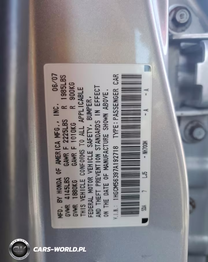 2007 Honda Accord VIN:1HGCM56397A192718 - 13