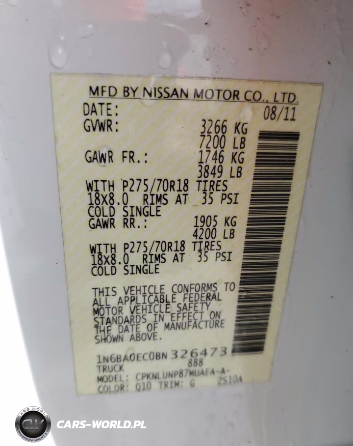 2011 Nissan Titan S VIN:1N6BA0EC0BN326473 - 13
