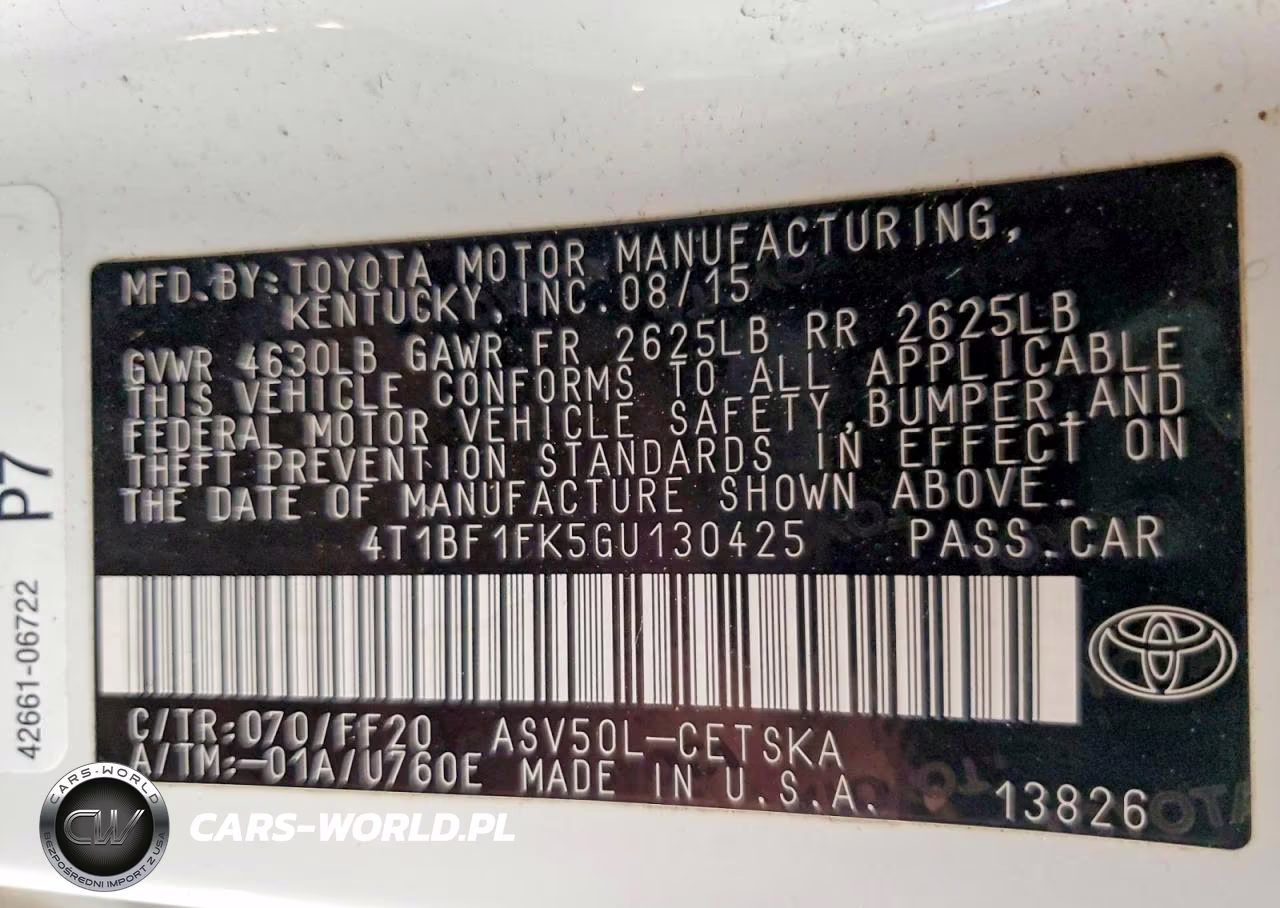 2016 Toyota Camry Se VIN:4T1BF1FK5GU130425 - 12