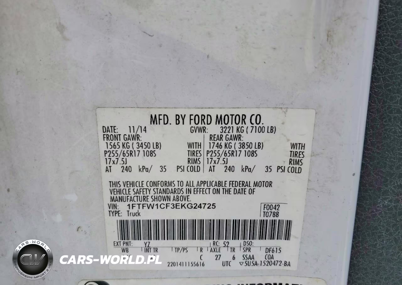 2014 Ford Pk VIN:1FTFW1CF3EKG24725 - 12