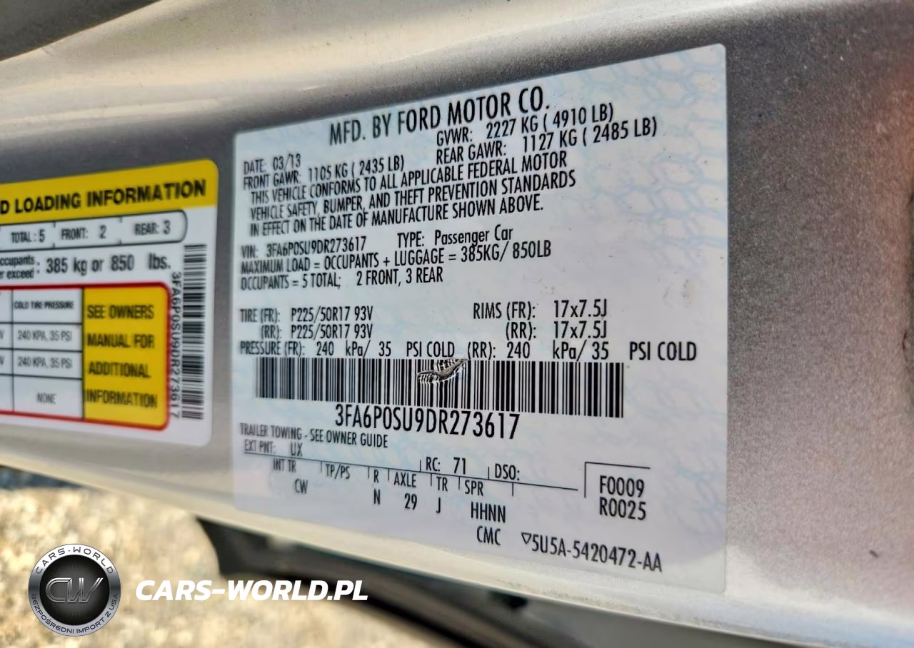 2013 Ford Fusion Titanium Phev VIN:3FA6P0SU9DR273617 - 12