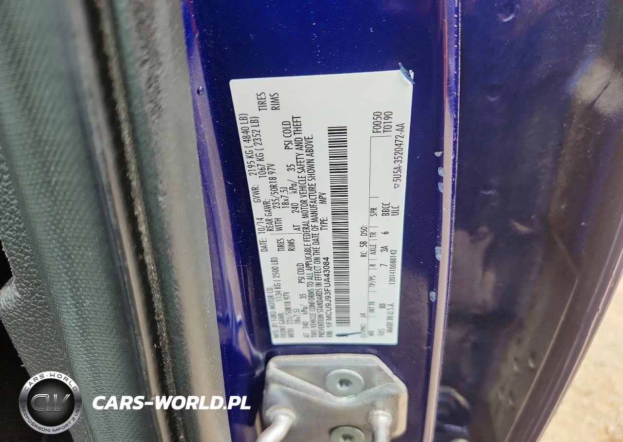 2015 Ford Escape Titanium VIN:1FMCU9J93FUA43084 - 12