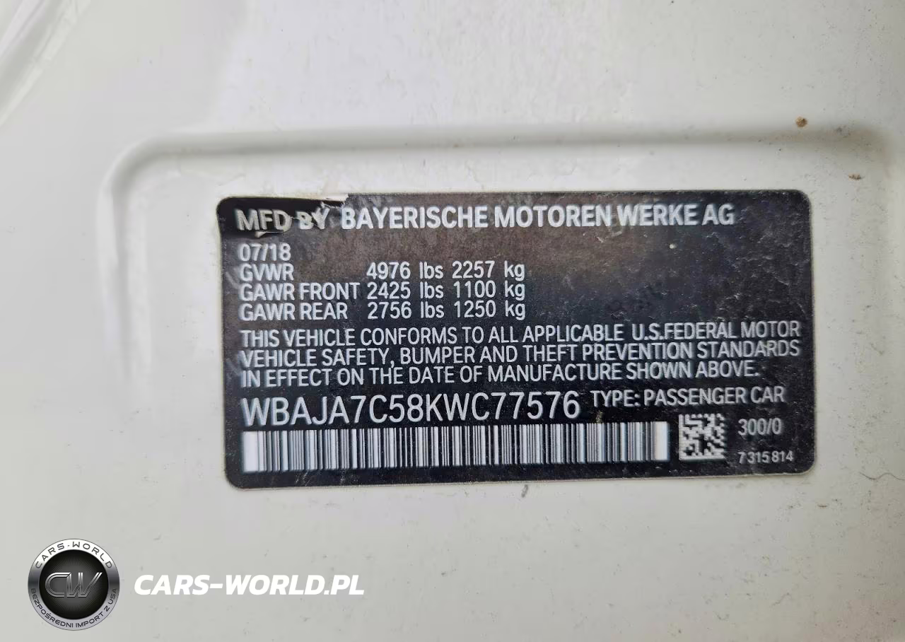 2019 BMW 530 Xi VIN:WBAJA7C58KWC77576 - 12