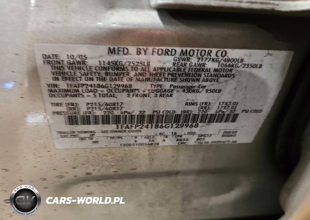2006 Ford Five Hundred Sel VIN:1FAFP24186G129968 - 12
