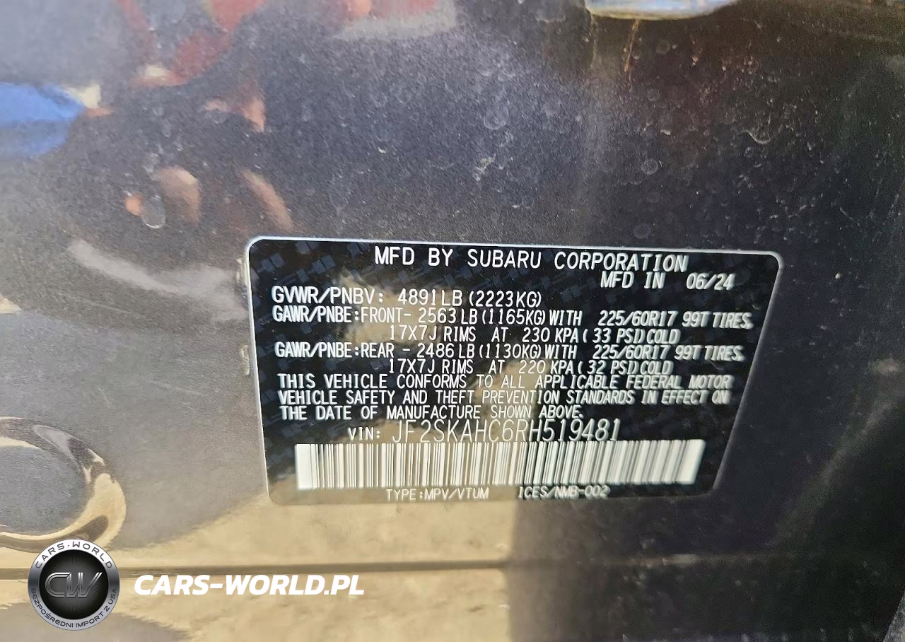 2024 Subaru Forester VIN:JF2SKAHC6RH519481 - 12
