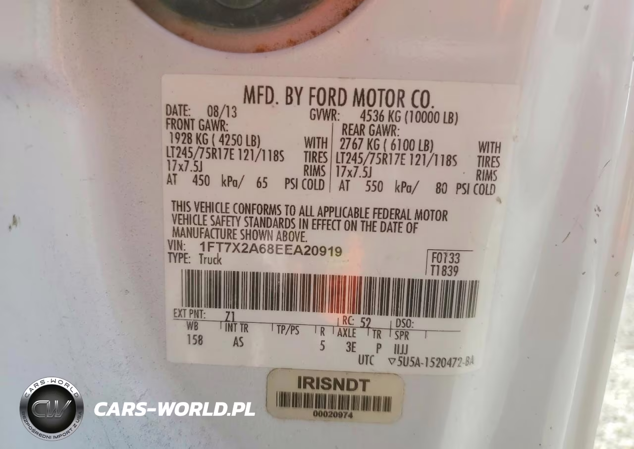 2014 Ford F250 Super Duty VIN:1FT7X2A68EEA20919 - 12