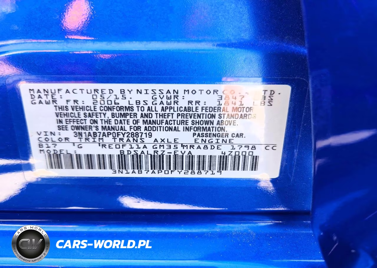 2015 Nissan Sentra Sr VIN:3N1AB7AP0FY288719 - 13