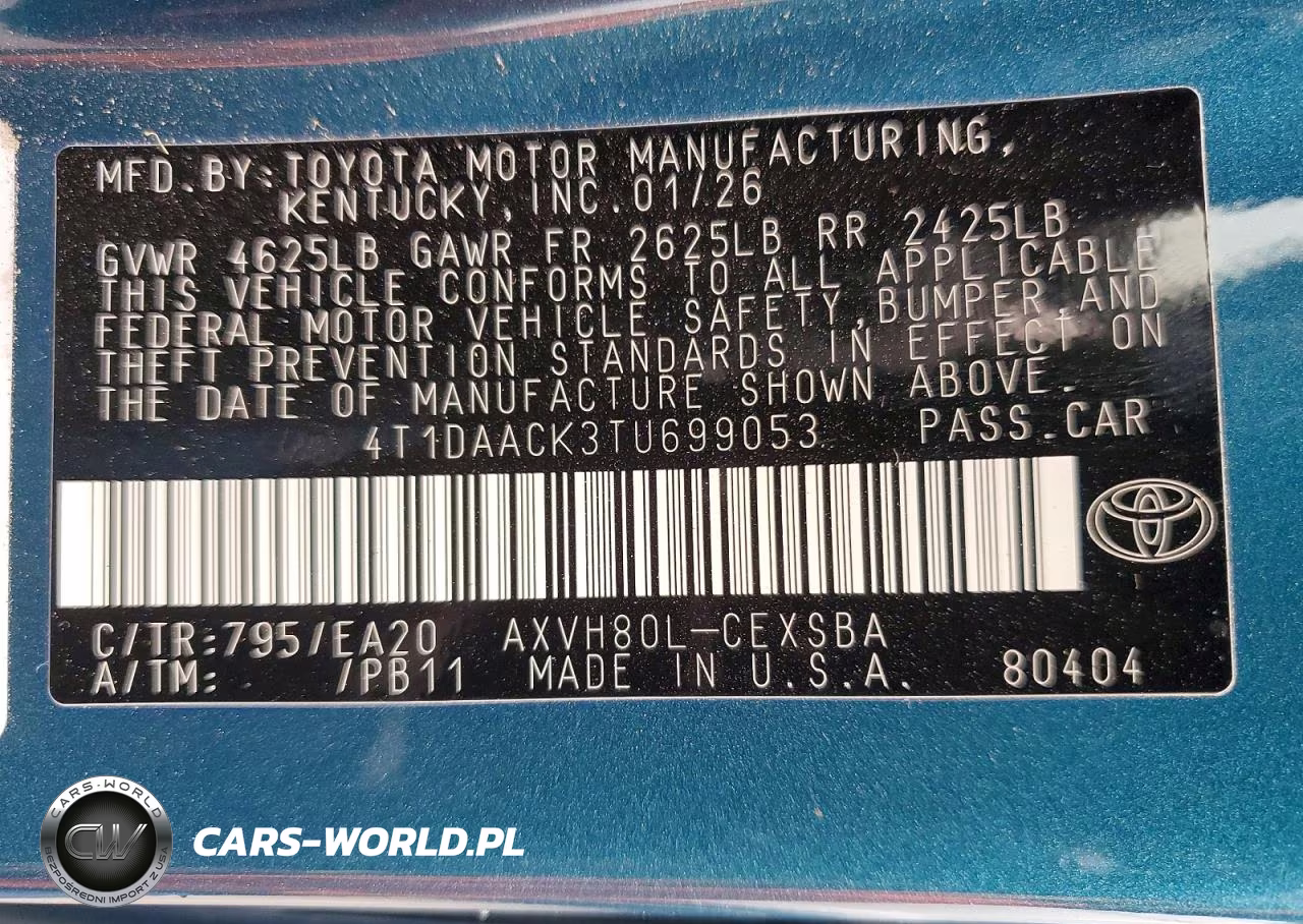 2026 Toyota Camry Se VIN:4T1DAACK3TU699053 - 12