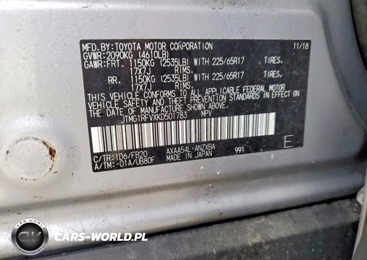 2019 Toyota Rav4 Le VIN:JTMG1RFVXKD501783 - 14