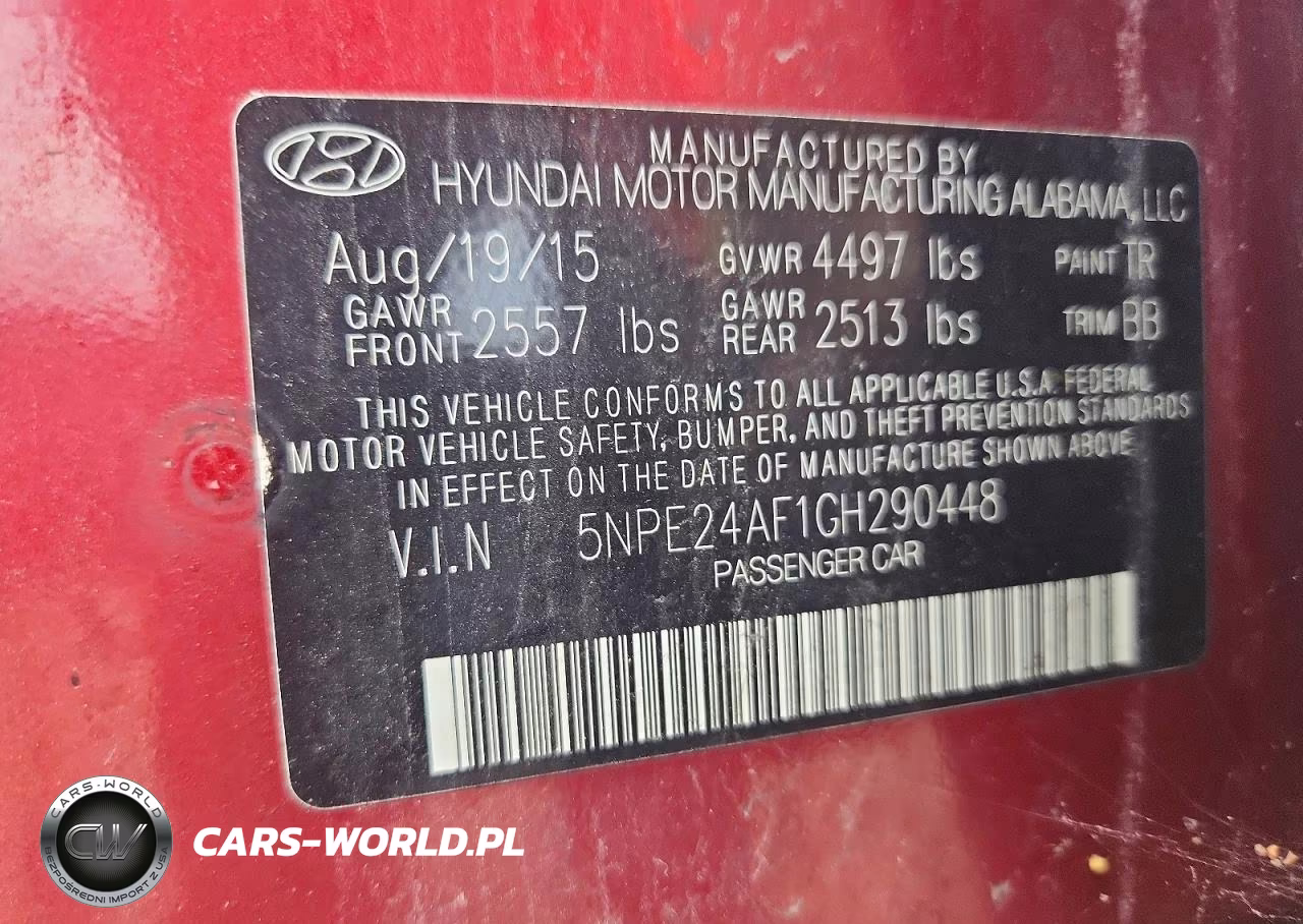 2016 Hyundai Sonata Se VIN:5NPE24AF1GH290448 - 12