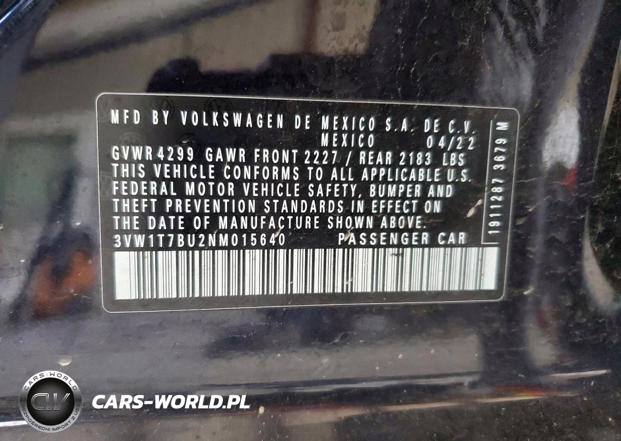 2022 Volkswagen Jetta Gli Autobahn VIN:3VW1T7BU2NM015640 - 13