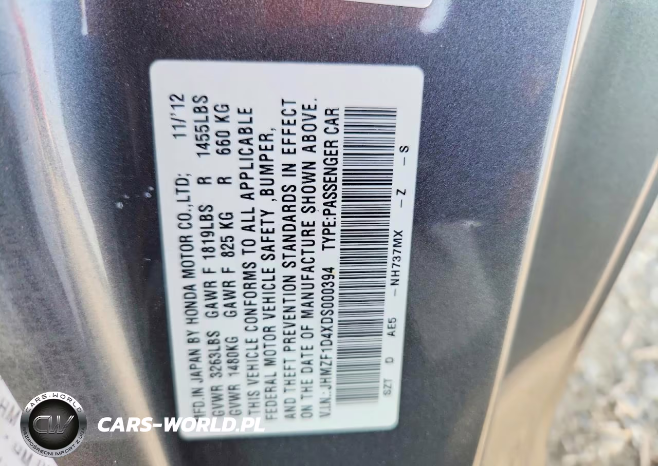 2013 Honda Cr-Z VIN:JHMZF1D4XDS000394 - 12