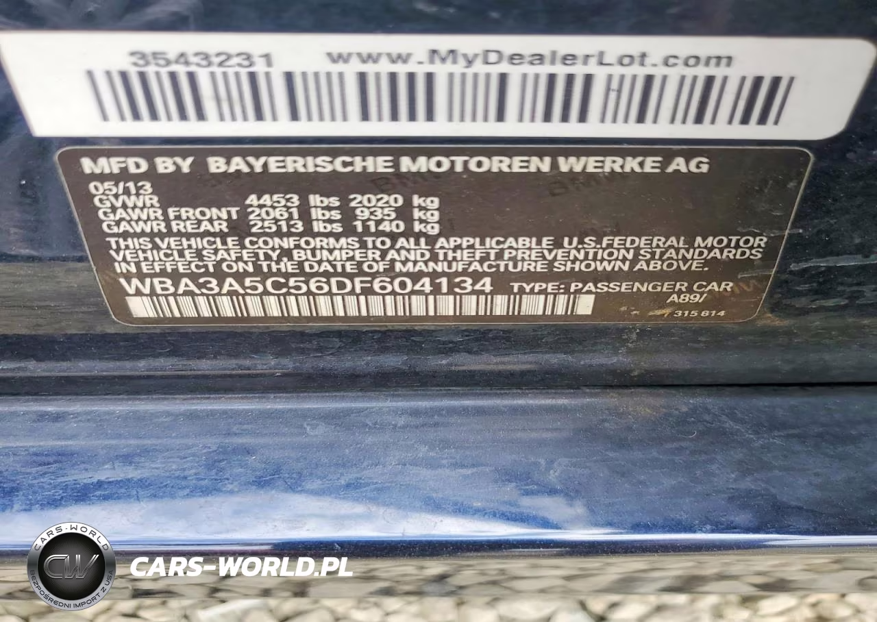 2013 BMW 328 I VIN:WBA3A5C56DF604134 - 12