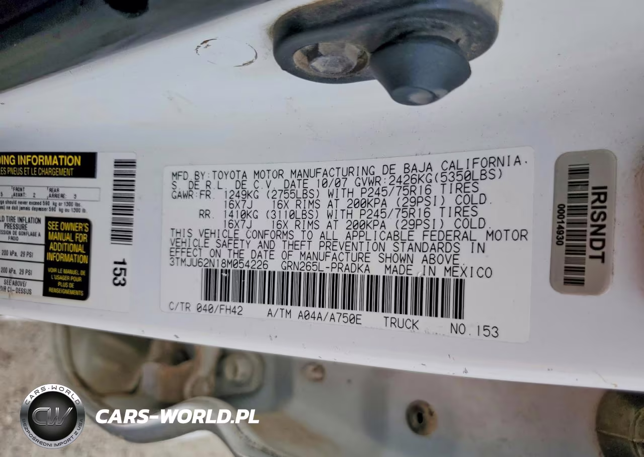 2008 Toyota Pk VIN:3TMJU62N18M054226 - 12