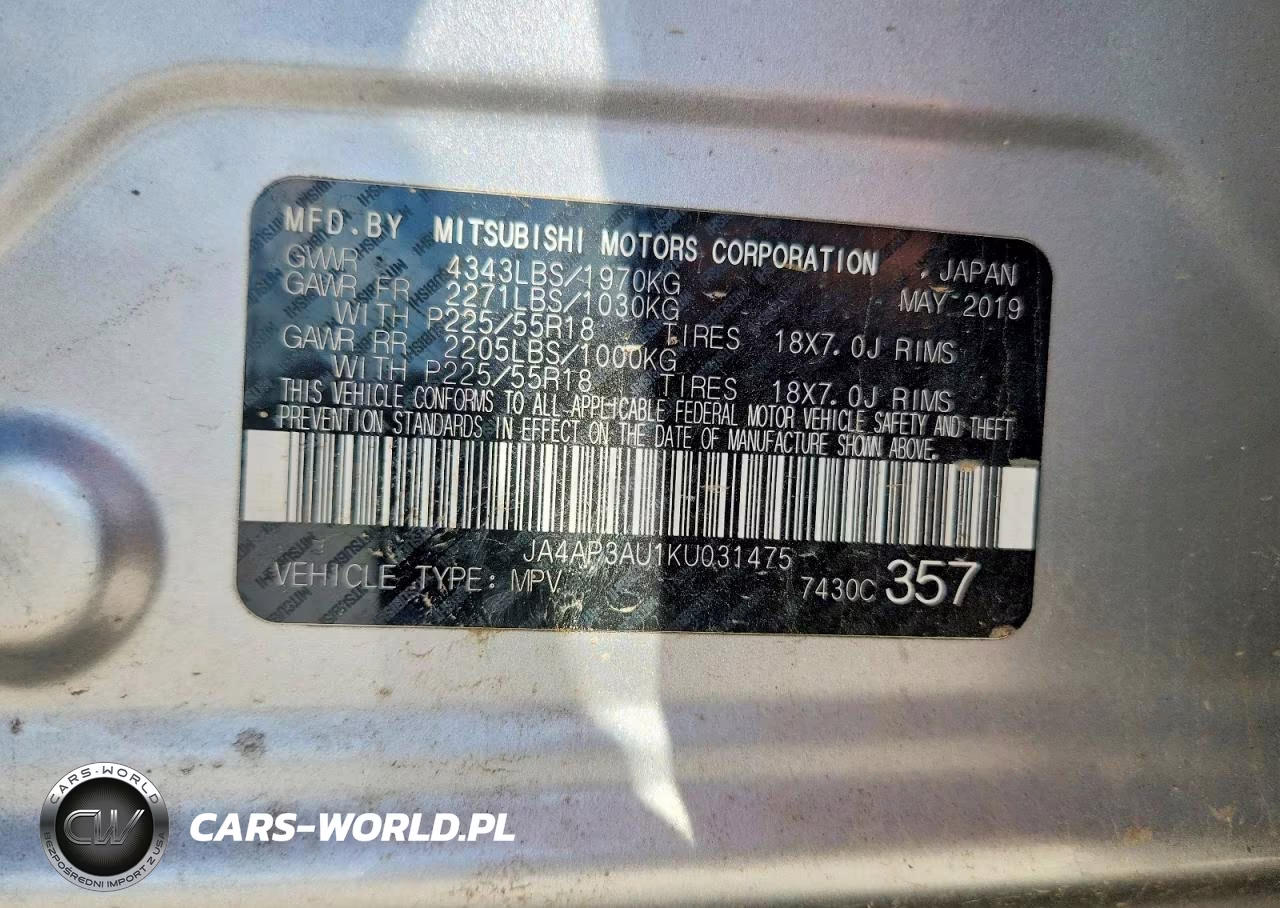 2019 Mitsubishi Outlander Sport Es VIN:JA4AP3AU1KU031475 - 14