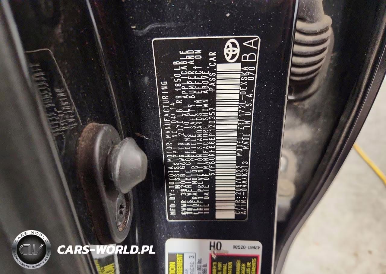 2014 Toyota Corolla S Plus VIN:5YFBURHE6EP120352 - 12