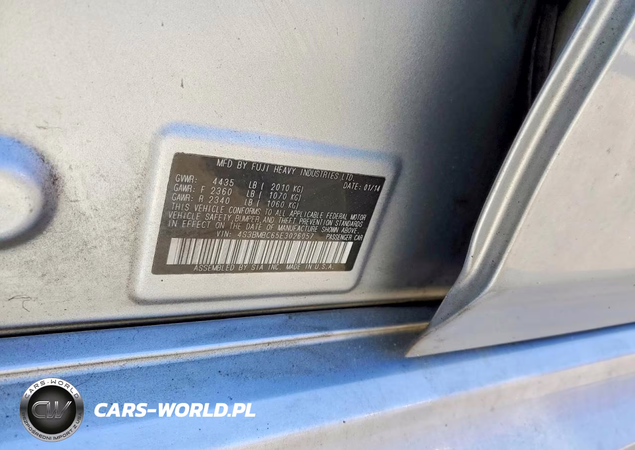 2014 Subaru Legacy 2.5I Premium VIN:4S3BMBC65E3026057 - 13