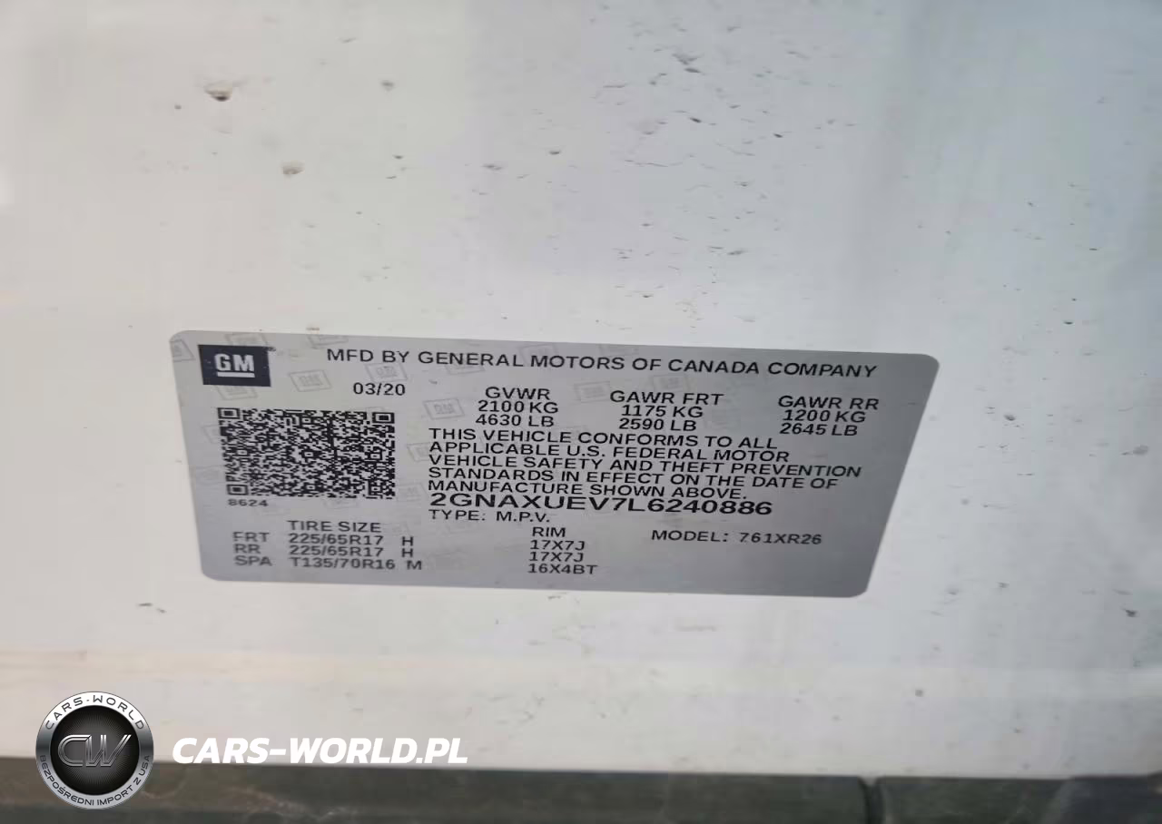 2020 Chevrolet Equinox Lt VIN:2GNAXUEV7L6240886 - 13