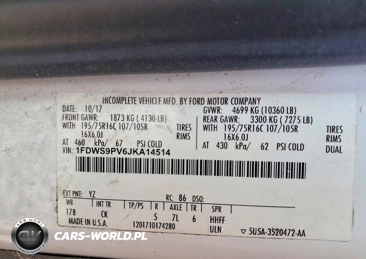 2018 Ford Transit Delivery Truck VIN:1FDWS9PV6JKA14514 - 12