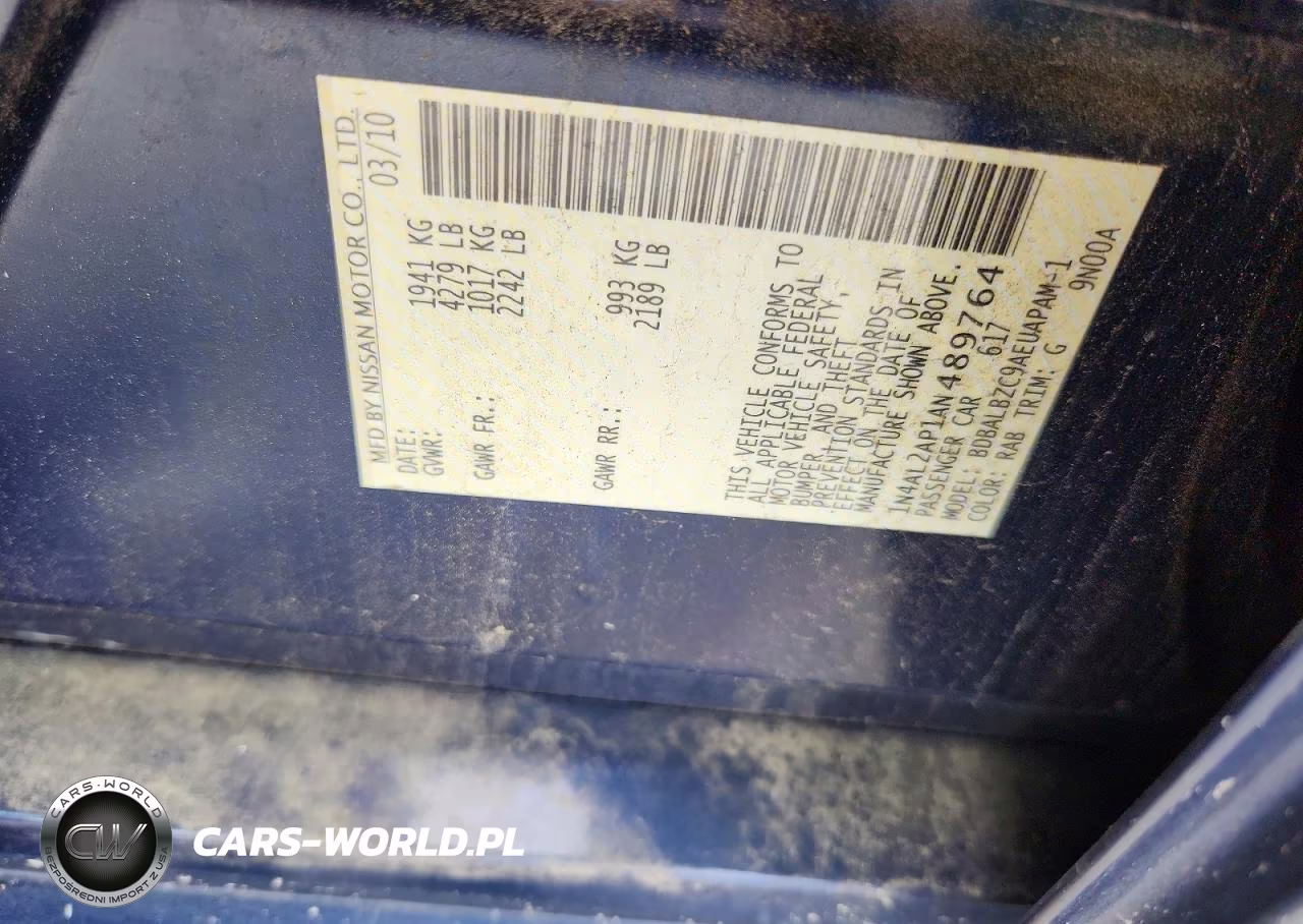 2010 Nissan Altima 2.5 VIN:1N4AL2AP1AN489764 - 12