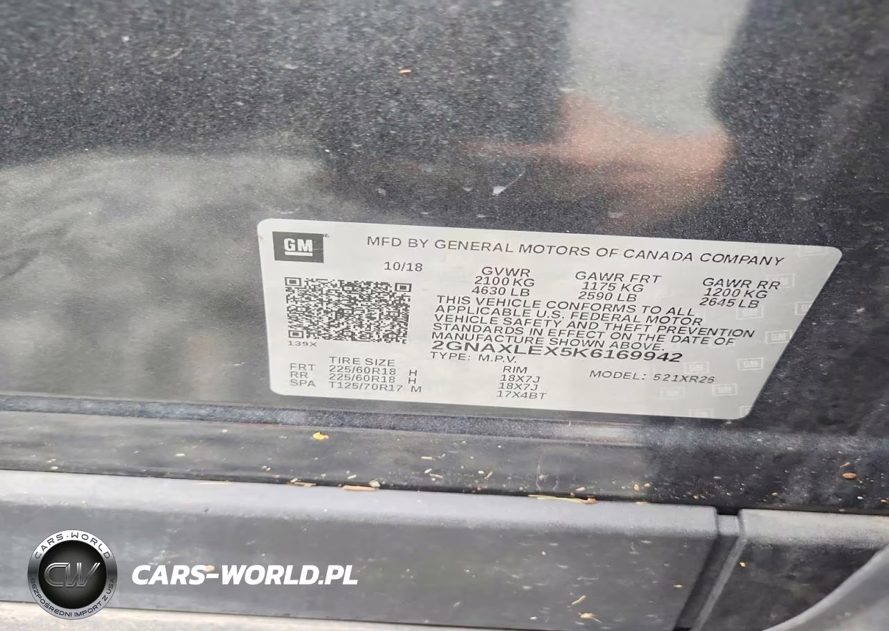 2019 Chevrolet Equinox Lt VIN:2GNAXLEX5K6169942 - 13