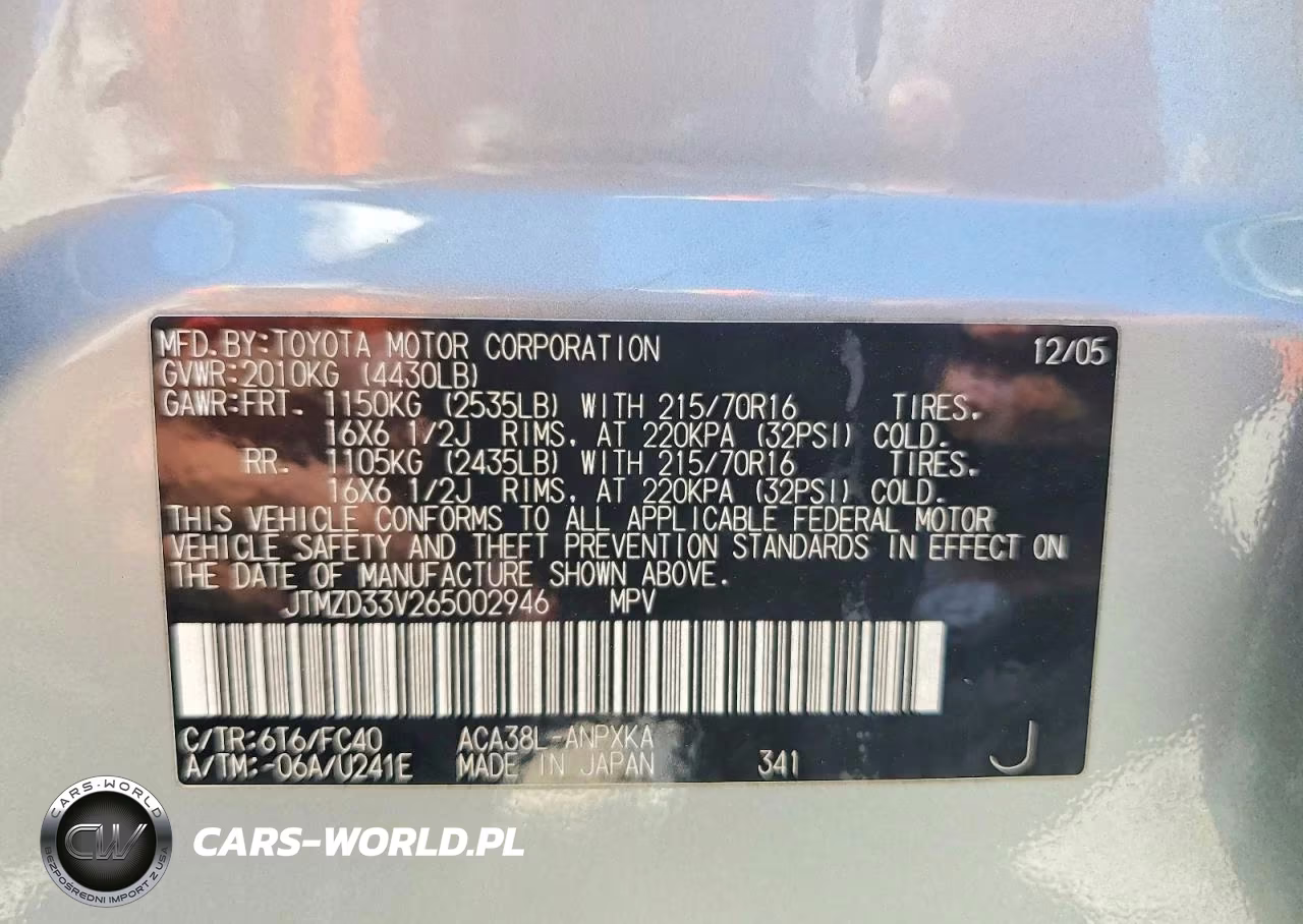 2006 Toyota Rav4 Base VIN:JTMZD33V265002946 - 12