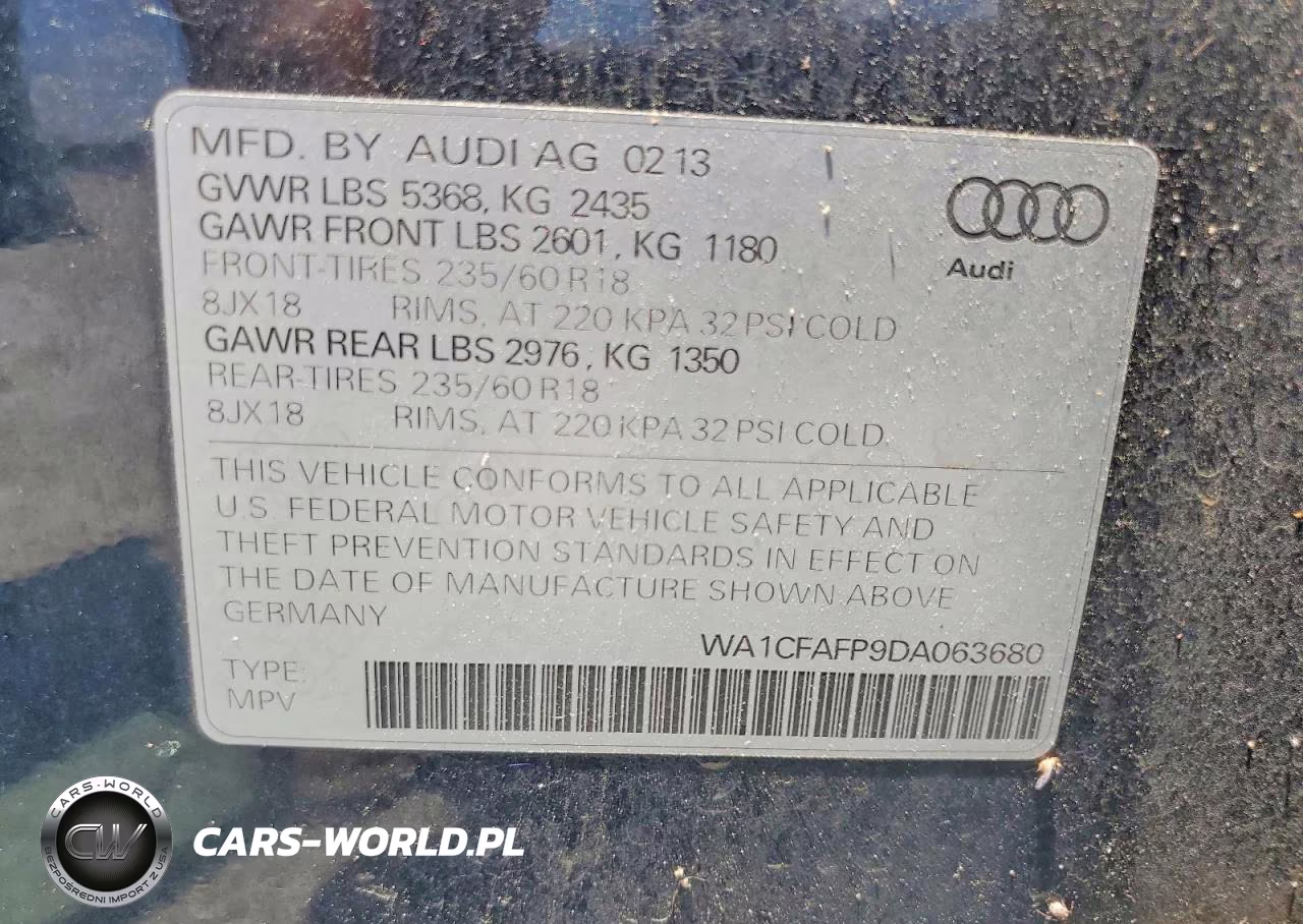 2013 Audi Q5 Premium VIN:WA1CFAFP9DA063680 - 12