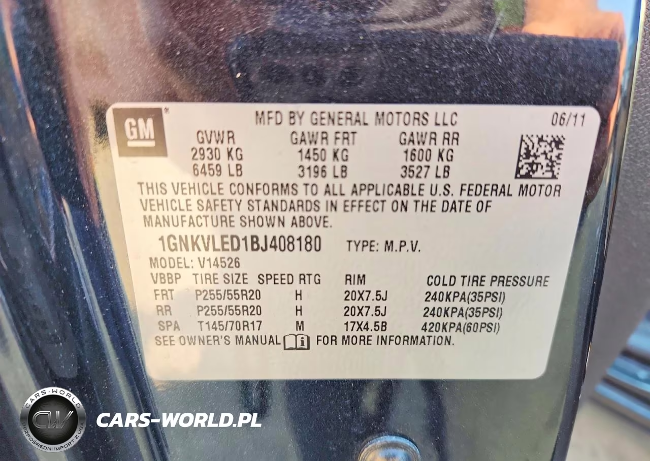 2011 Chevrolet Traverse Ltz VIN:1GNKVLED1BJ408180 - 13