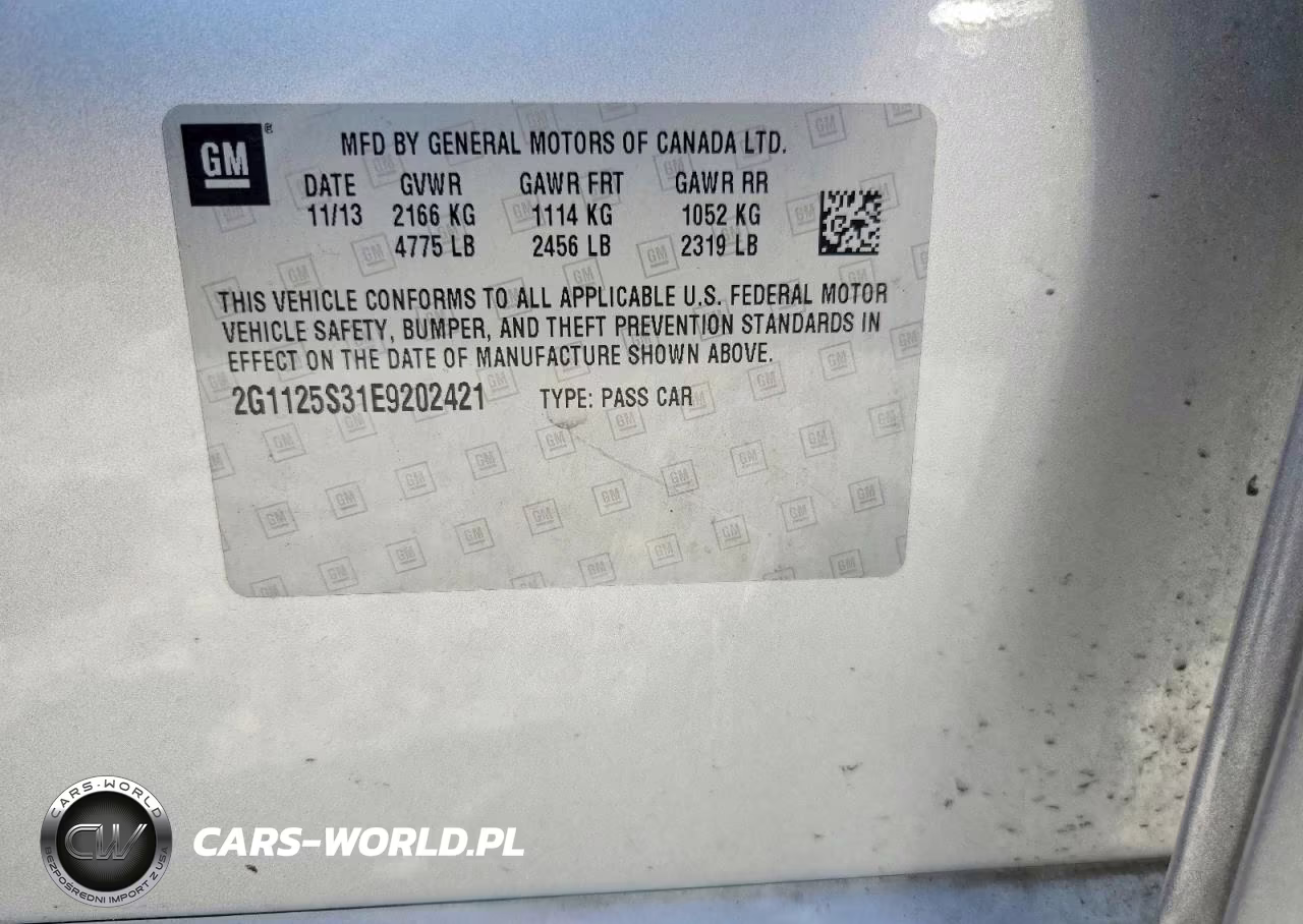 2014 Chevrolet Impala Lt VIN:2G1125S31E9202421 - 12