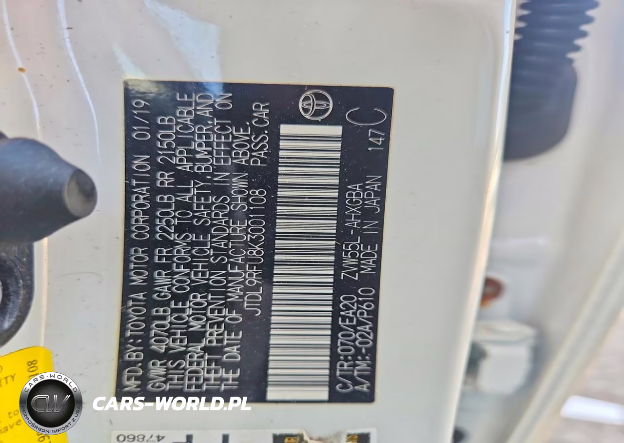 2019 Toyota Prius Xle Awd-E VIN:JTDL9RFU8K3001108 - 12
