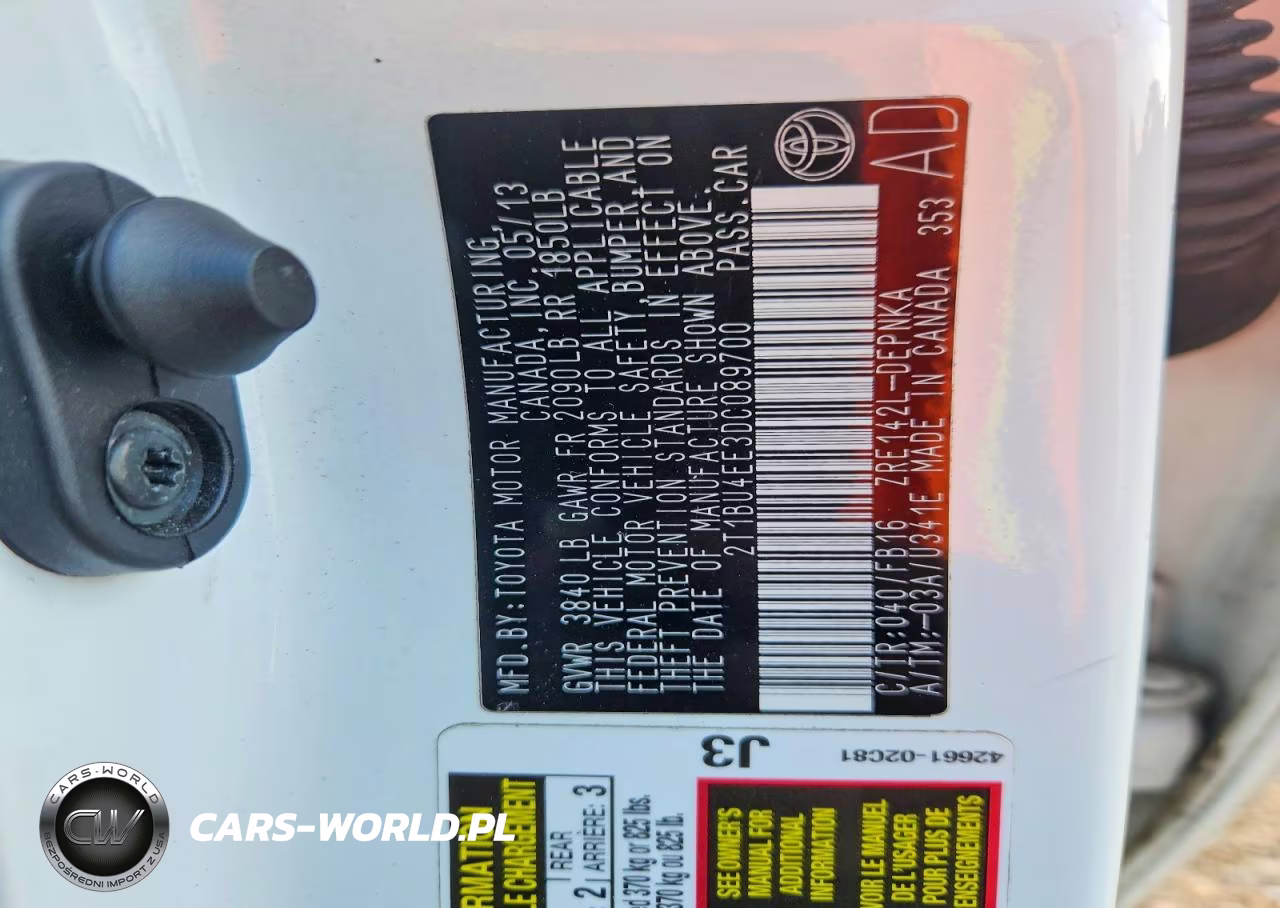2013 Toyota Corolla Le VIN:2T1BU4EE3DC089700 - 12