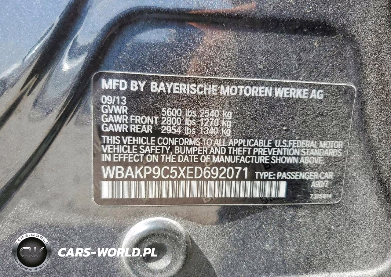 2014 BMW 550 Xi VIN:WBAKP9C5XED692071 - 12