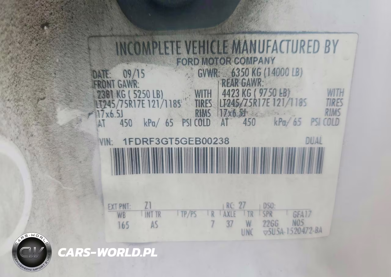 2016 Ford F350 Super Duty VIN:1FDRF3GT5GEB00238 - 13