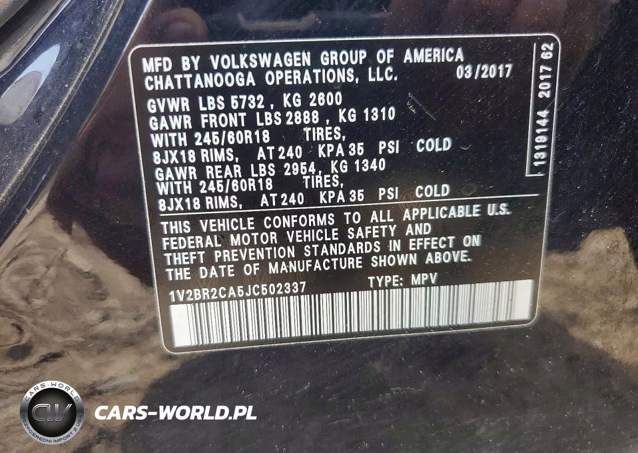 2018 Volkswagen Atlas VIN:1V2BR2CA5JC502337 - 13