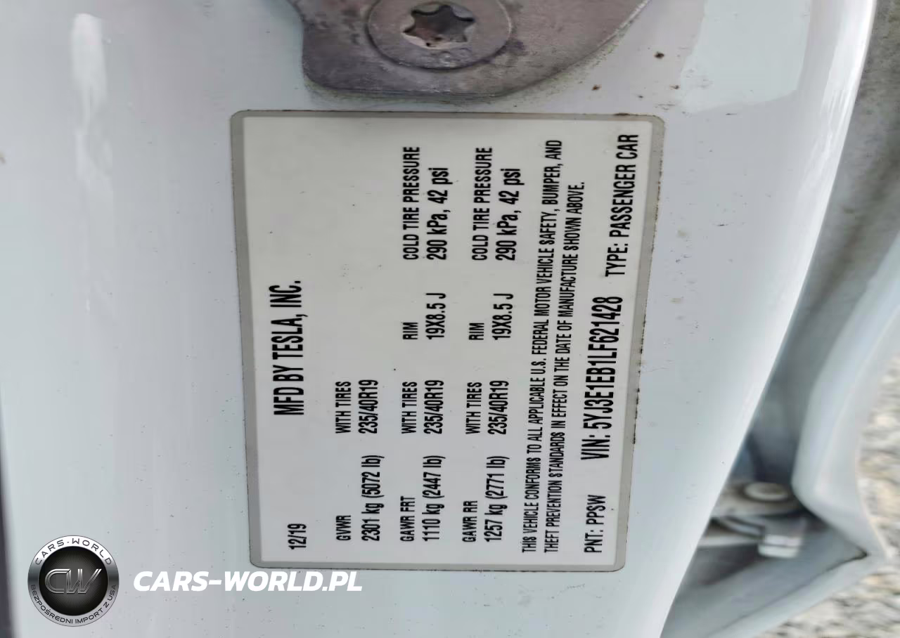 2020 Tesla Model 3 VIN:5YJ3E1EB1LF621428 - 12