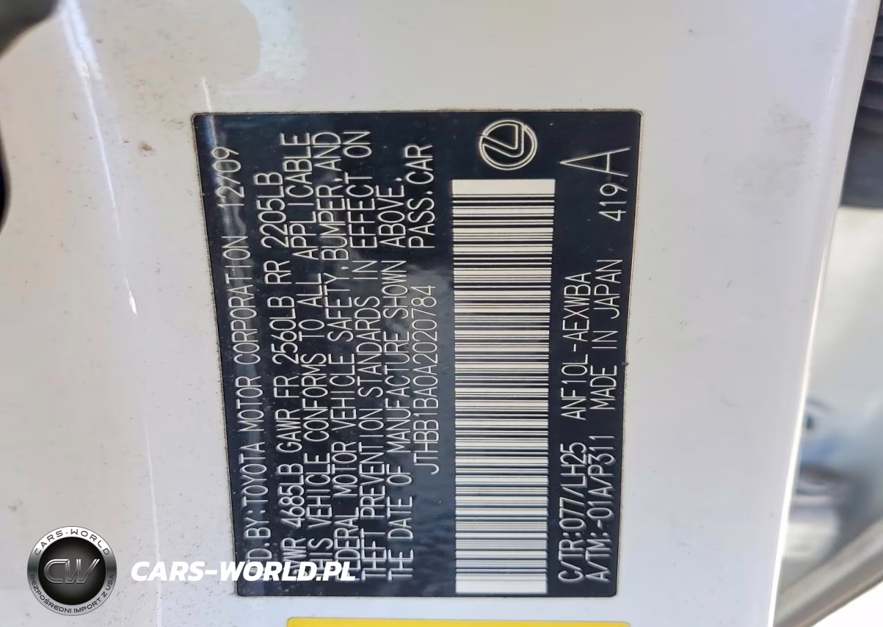 2010 Lexus Hs 250H VIN:JTHBB1BA0A2020784 - 12