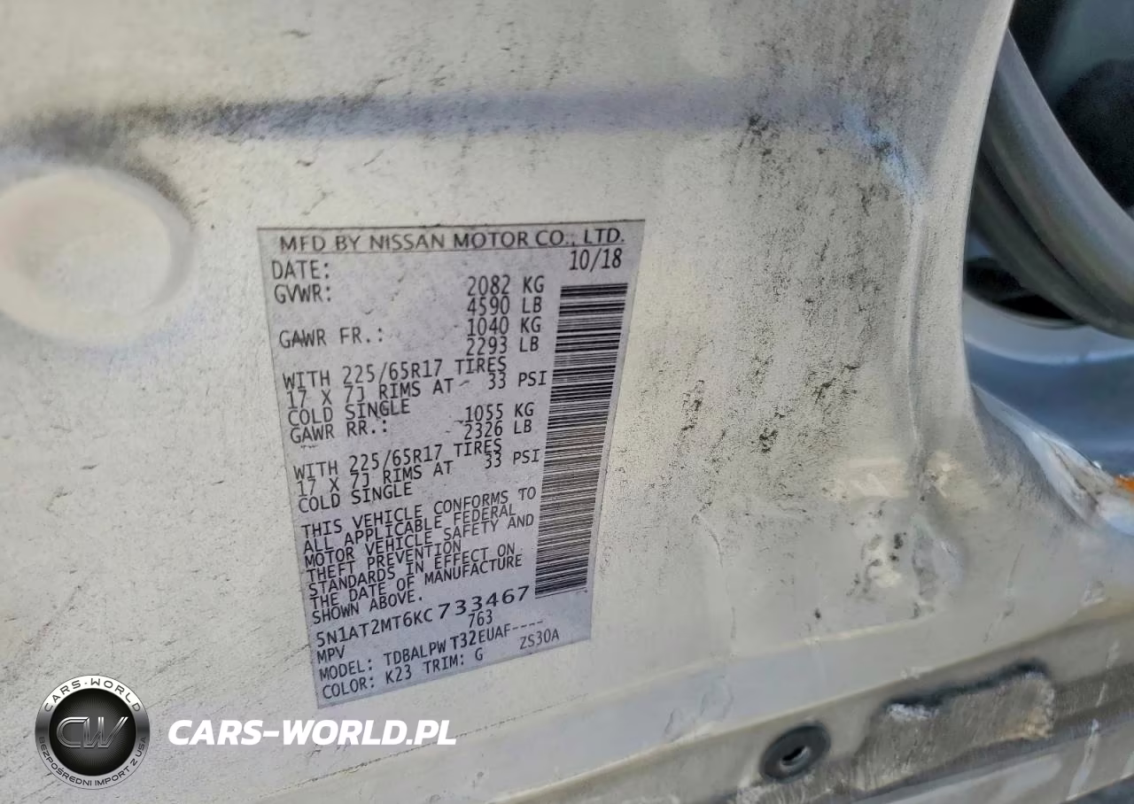 2019 Nissan Rogue S VIN:5N1AT2MT6KC733467 - 14