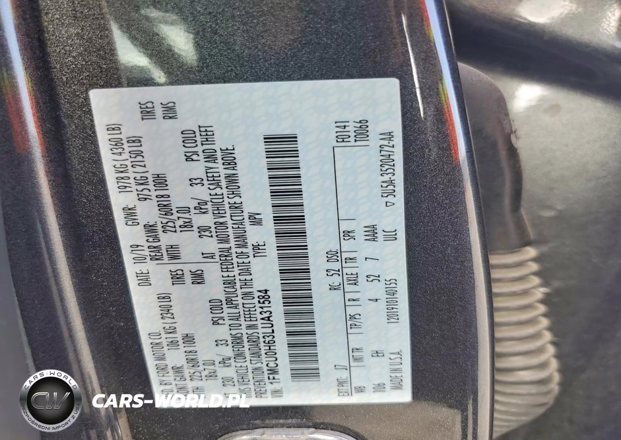 2020 Ford Escape Sel VIN:1FMCU0H63LUA31584 - 12