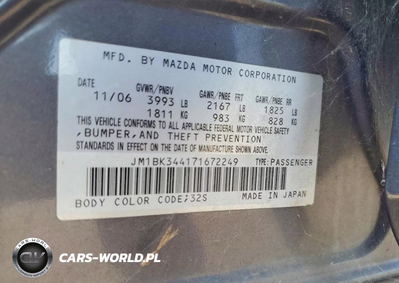2007 Mazda 3 Hatchback VIN:JM1BK344171672249 - 13