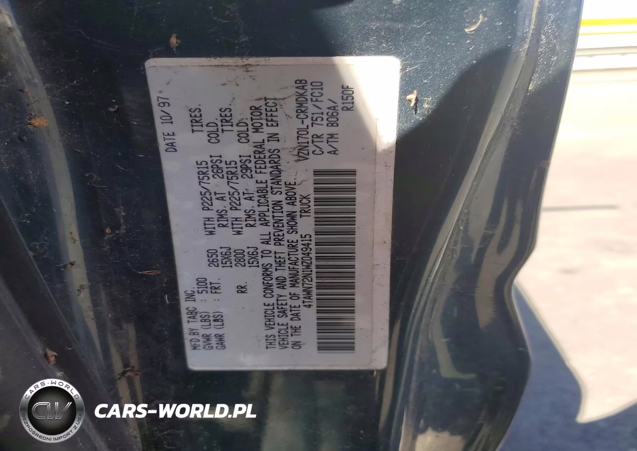 1998 Toyota Tacoma Xtracab VIN:4TAWN72N1WZ049415 - 12