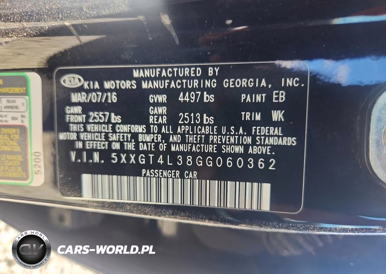 2016 Kia Optima Lx VIN:5XXGT4L38GG060362 - 13