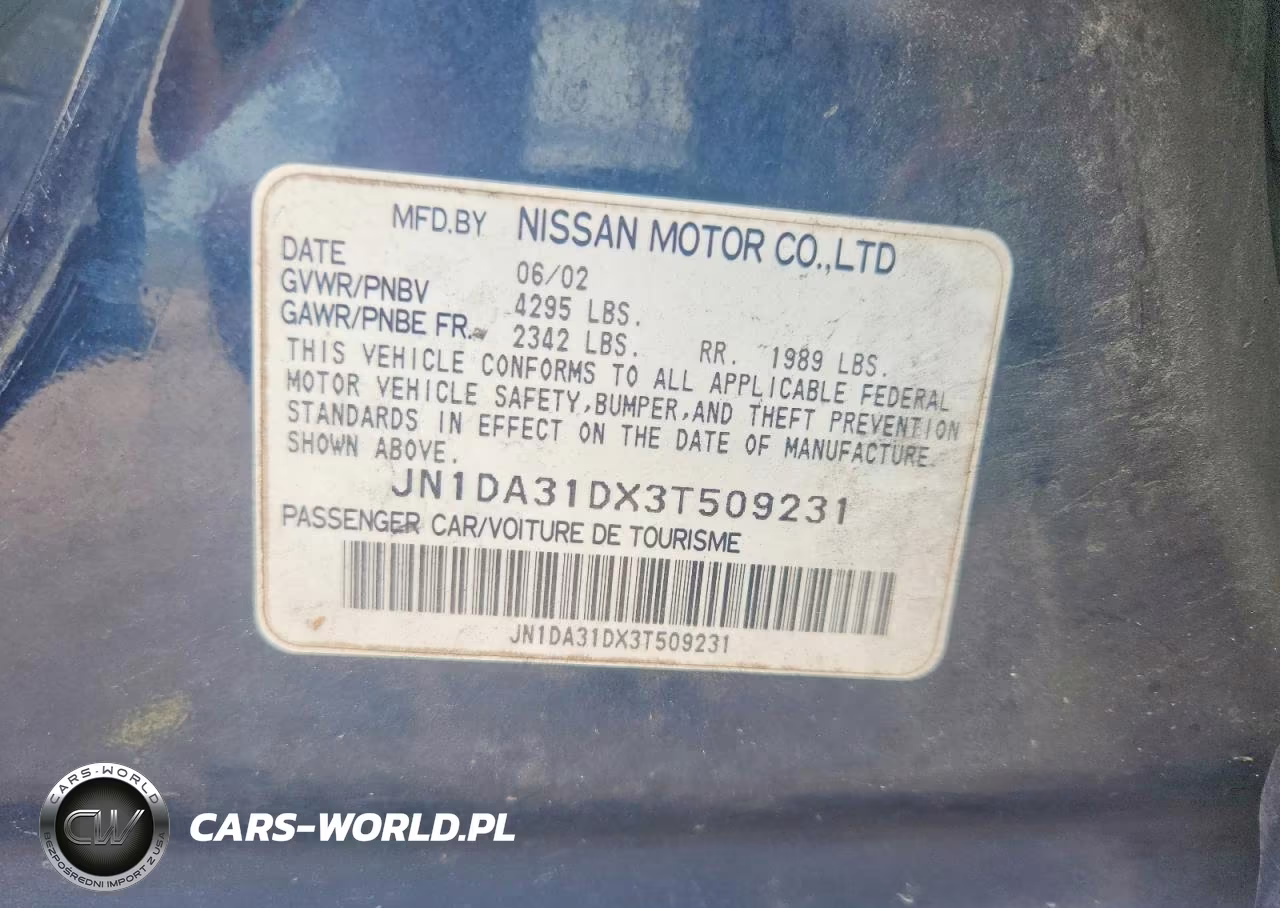 2003 Nissan Maxima Gxe VIN:JN1DA31DX3T509231 - 12