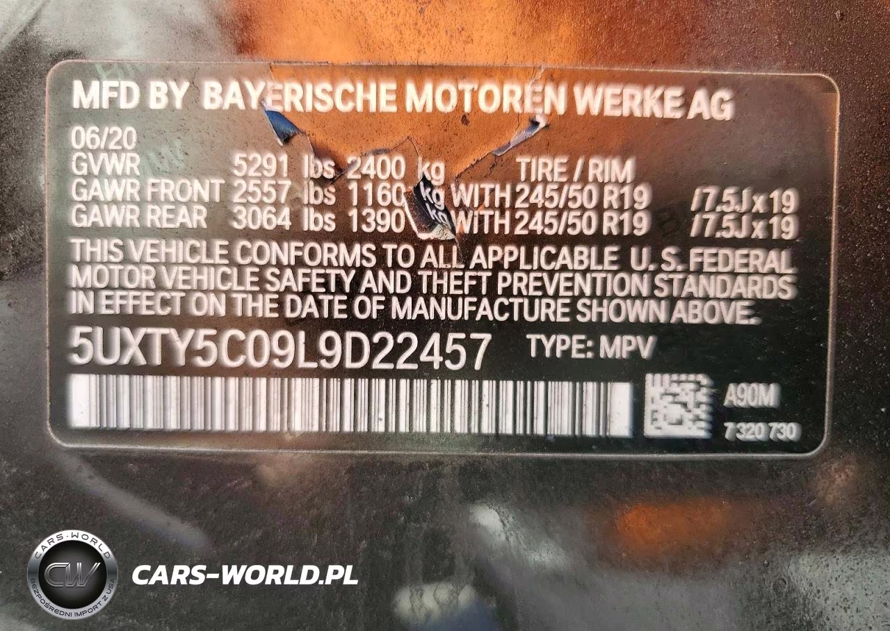 2020 BMW X3 xDrive30I VIN:5UXTY5C09L9D22457 - 13