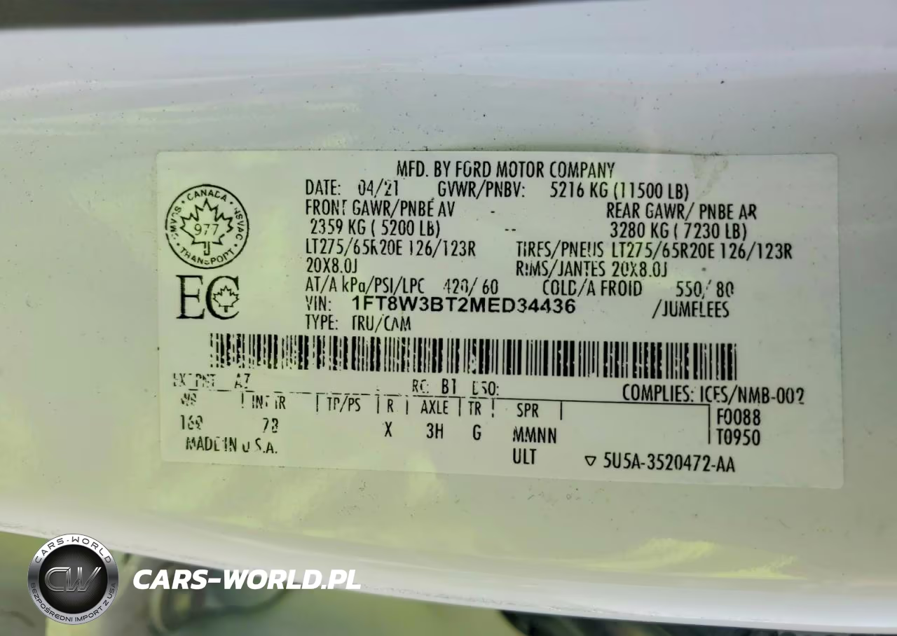 2021 Ford F350 Super Duty VIN:1FT8W3BT2MED34436 - 12